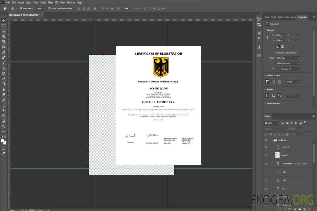 Modèle Word et PDF de certificat d'enregistrement en Allemagne template